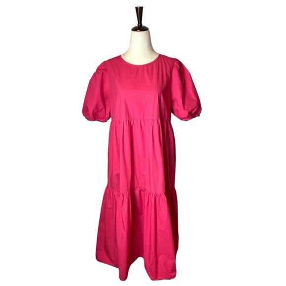 Peter Som Magenta/Red Midi Dress - Picture 2 of 11